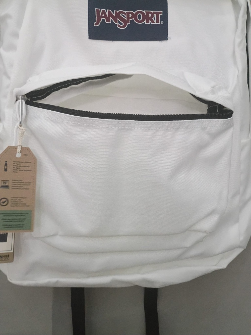 Jansport White Classic Daypack with Black Accents - Picture 6 of 9